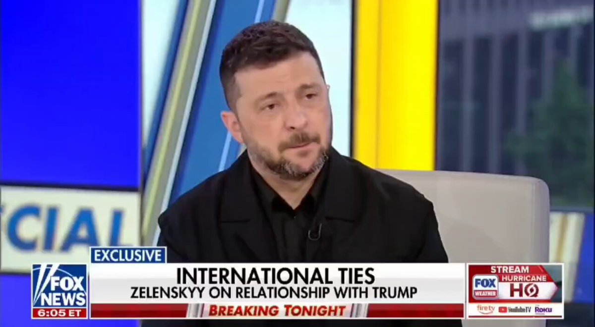 FOX NEWS' BRET BAIER: [referring to Trump's Truth post] Are you surprised to hear that? PRESIDENT ZELENSKY: A little bit.