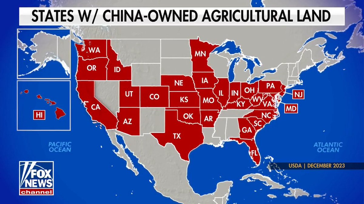 China is buying up America’s farms. Secretary Brooke Rollins: “The president’s vision on America First includes… an uncompromised food supply. And that means making sure foreign countries aren’t buying up America’s farmland.”