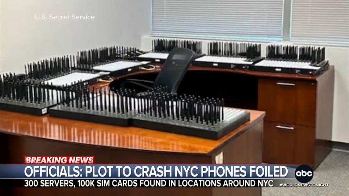 The Secret Service says it has dismantled a covert operation that could have been used to overwhelm cell towers in New York City as world leaders gather for the U.N. General Assembly. Pierre Thomas has details on the thwarted telecommunications plot.