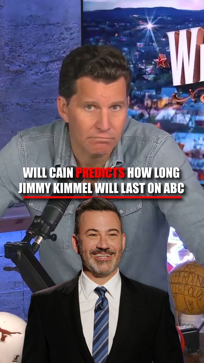 “Over/under six months before you hear 'Jimmy Kimmel Live!' is done.” Will Cain reacts to the news of Jimmy Kimmel’s return to ABC. Subscribe to the 'Will Cain Country' YouTube channel, or find it wherever you get your podcasts, for more of today’s show.