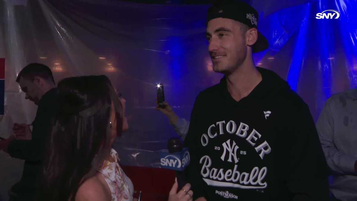 Cody Bellinger catches up with Michelle Margaux after the Yankees clinched a playoff spot!