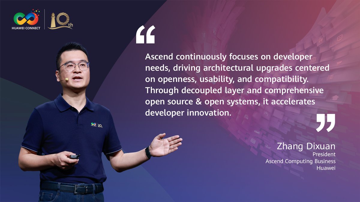 Huawei Ascend is driving architectural upgrades around openness, usability, and compatibility. Zhang Dixuan, President of Ascend Computing Business at Huawei, highlighted how layered decoupling and open-source systems empower developers and their needs to innovate faster.