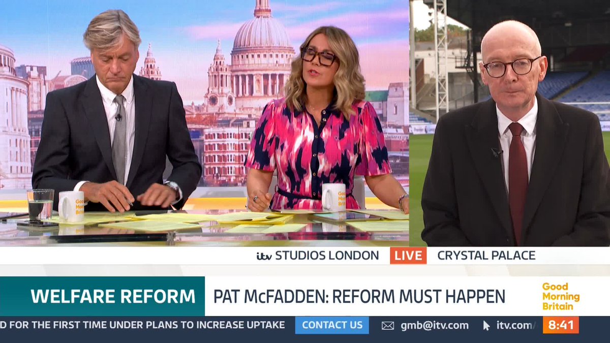 'Why are we giving them £2,000 when we've made them leave the country when they've committed crimes against the country?' Susanna Reid and Richard question Pat McFadden about the resettlement fee foreign criminals are offered as part of the Facilitated Return Scheme.