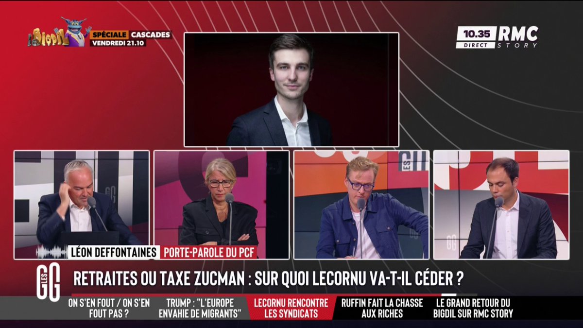 🗣️ Léon Deffontaines, PCF : "Les dividendes sont trop peu taxés." 🗣️ Olivier Truchot : "Vous savez de combien sont imposés les dividendes ? Répondez-moi ? Combien ?" 🗣️ Charles Consigny : "Il ne sait pas combien c'est mais il sait que ce n'est pas assez." #GGRMC