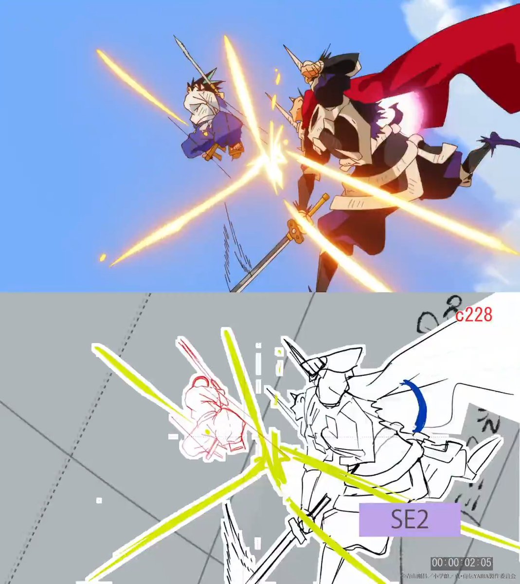 ⚡️ #YAIBAの現場 ⚡️ 第23話「蘇る！龍神の玉」より 線撮と本編完成映像を合わせて公開⚔️ 激しい空中戦⚔️ 『真•侍伝 #YAIBA』 毎週土曜夕方5時30分〜放送中📺 読売テレビ・日本テレビ系全国ネットにて ※一部地域を除く #YAIBAヤバイ