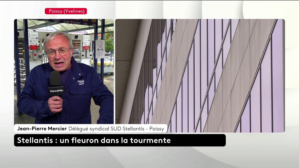 🔴 Stellantis : "Je suis un ouvrier, et je pense aux travailleurs de la filière automobile. Qui paie les pots cassés ? La famille Peugeot et la famille Agnelli, ou les travailleurs ?", déclare Jean-Pierre Mercier, délégué syndical SUD Stellantis-Poissy. #canal16