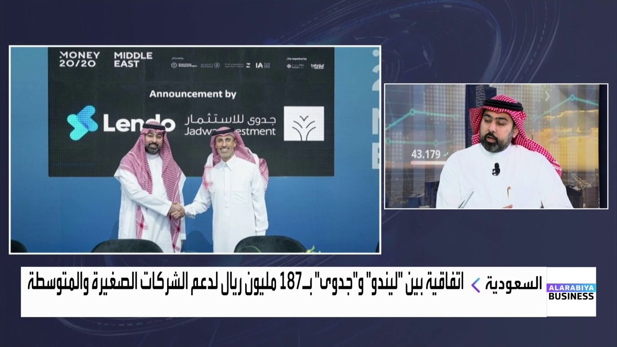 الشريك المؤسس والرئيس التنفيذي لشركة ليندو أسامة الراعي: 📌 ليندو هي أول شركة مرخصة من المركزي السعودي للتمويل الجماعي بالدين 📌 لدينا عدة منتجات تمويلية متوافقة مع الشريعة بمدة تصل إلى 6 أشهر وبعوائد 18% سنوياً 📌 نعمل مع أكثر من 100 ألف من المستثمرين الأفراد إضافة لمؤسسات محلية وبنوك عالمية مثل جي بي مورغان 📌 قدمنا تمويلات بـ 3.5 مليار ريال ووزعنا أكثر من 3 مليارات ريال للمستثمرين بمتوسط عوائد بلغ 15% سنوياً 📌 اتفاقيتنا مع جدوى بقيمة 187 مليون ريال دليل على ثقة المستثمرين الكبار في قطاع الائتمان الخاص #العربية_Business #جرس_الإغلاق Lara Habib Chamat لارا حبيب شامات