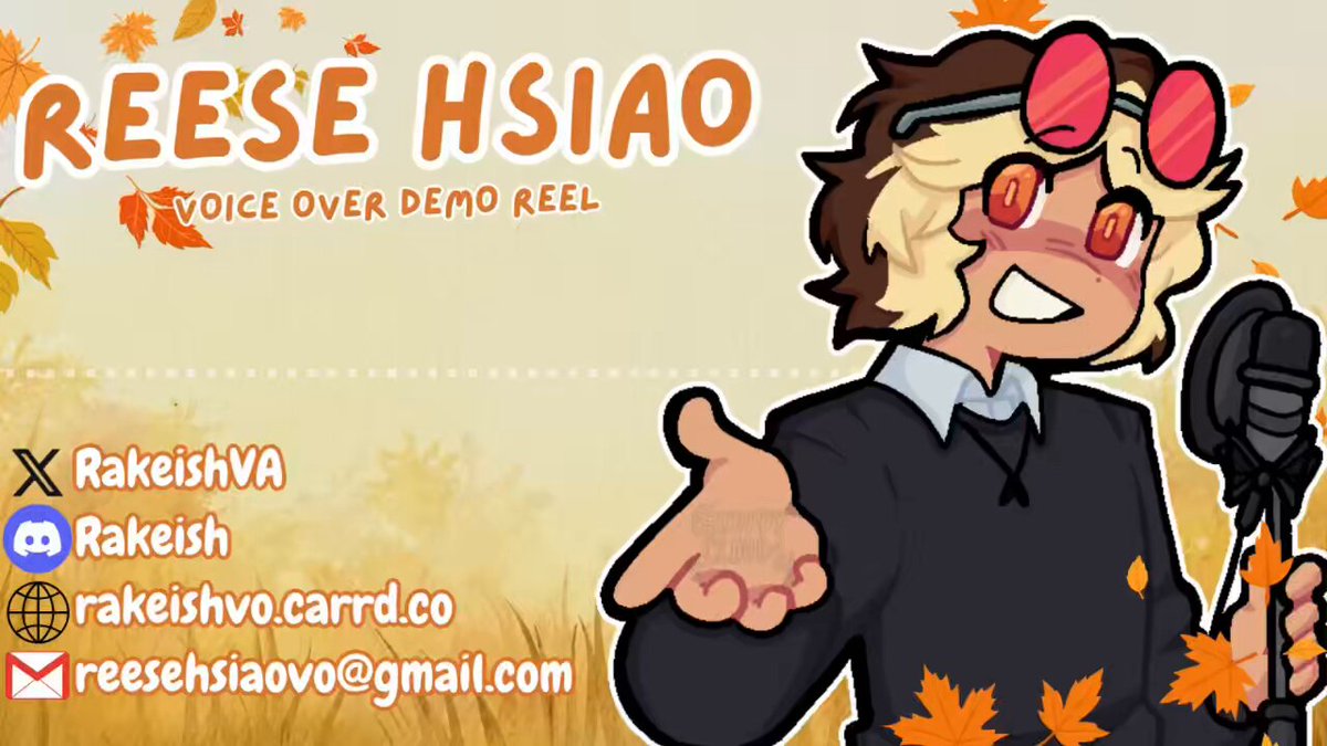 🍁DEMO REEL 2025🍁 Hihi! My name is Reese! I’m a remote-capable, Thai-Taiwanese, Genderfluid VA based in California, ready to bring any of your characters to life! 🍁 🌐: