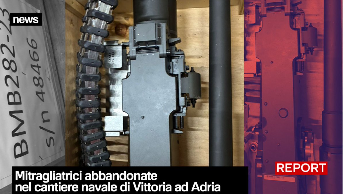 Ritrovate due casse con due fucili mitragliatori all’interno del Cantiere Navale Vittoria, specializzato nella costruzione di imbarcazioni per la difesa. I due mitragliatori non erano inventariati e sono stati ritrovati per caso.