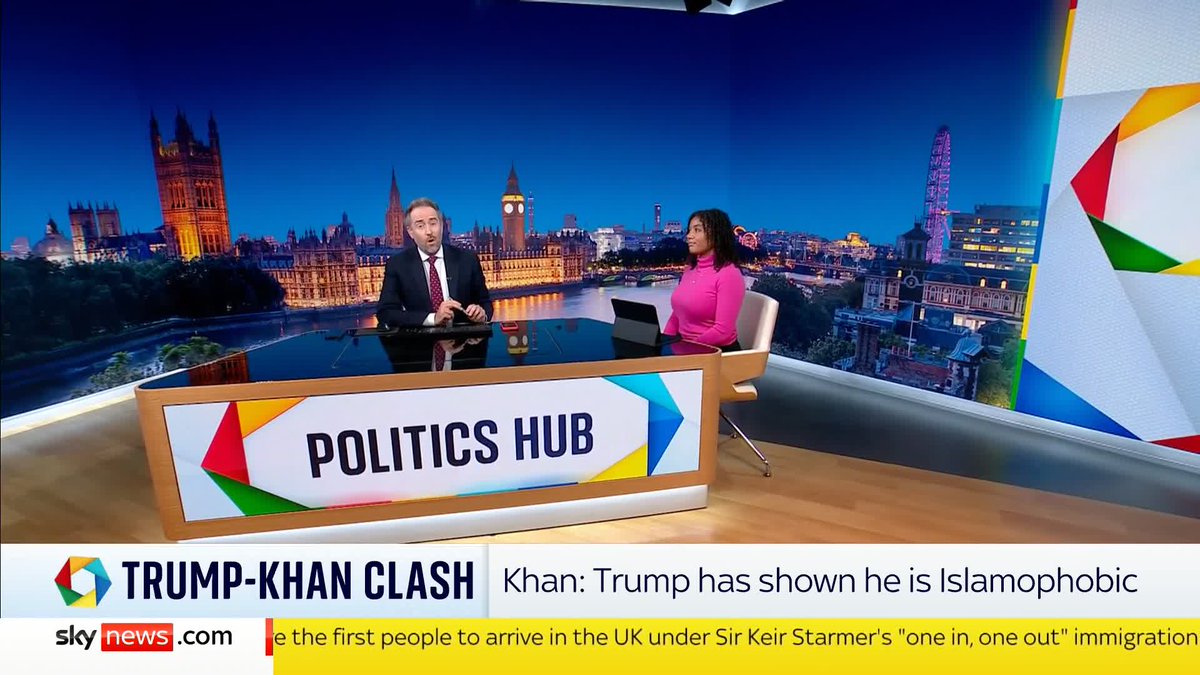 Sadiq Khan has branded Donald Trump "racist, sexist, misogynistic" and "Islamophobic" following the US president's latest attack on London. Sky's Political Correspondent Mhari Aurora has the latest ⬇️