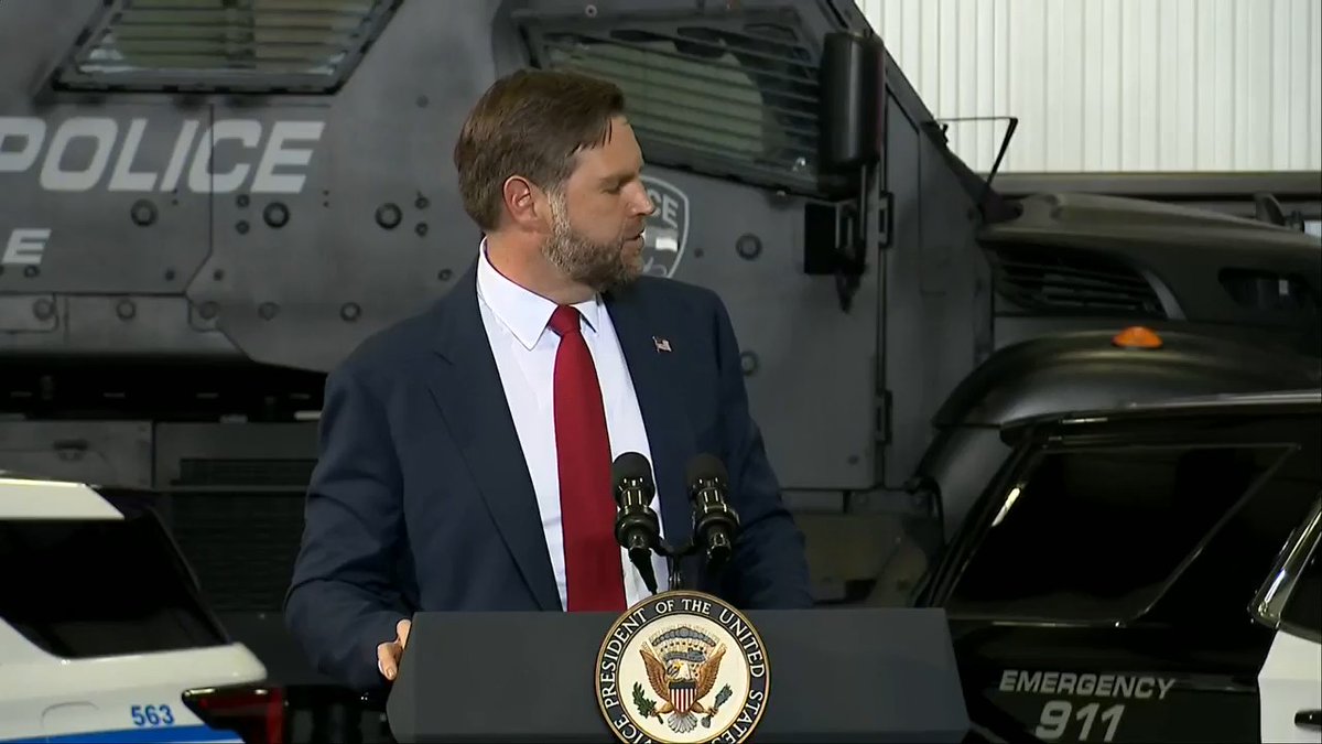 Vice President Vance: "You don't have to agree with my immigration policies, you don't have to agree with Donald Trump's immigration policies — but if your political rhetoric encourages violence against our law enforcement, you can go straight to hell and you have no place in the political conversation of the United States of America."