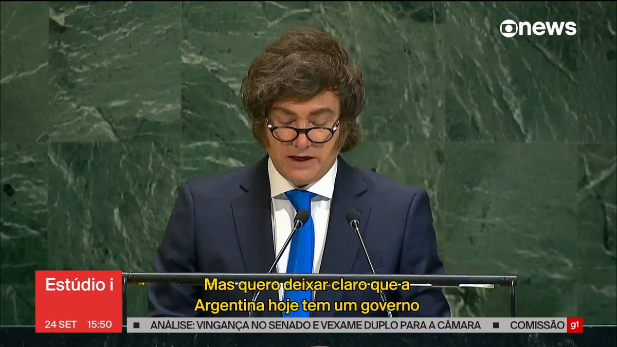 Na Assembleia Geral, o presidente da Argentina, Javier Milei, defendeu o fechamento da ONU, exaltou a política econômica argentina e elogiou Donald Trump. #Estúdioi ➡Assista à #GloboNews: #Estudioi