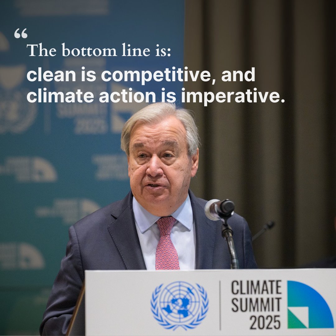 The science demands #ClimateAction. The law commands it. The economics compel it. And people are calling for it. At the #UNGA Climate Summit, I called on leaders to step-up their national climate plans to accelerate a just energy transition globally.