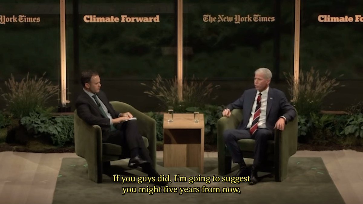 .Secretary Chris Wright tells the @NYTimes President Trump will likely deserve a “climate award” five years from now: If you really want lower greenhouse gas emissions, Trump is your man.
