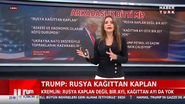 Trump: “Rusya kağıttan kaplan.” Kremlin: “Rusya kaplan değil, ayı. Kağıttan ayı da yok.” ➡️ Peki, arkadaşlık bitti mi?
