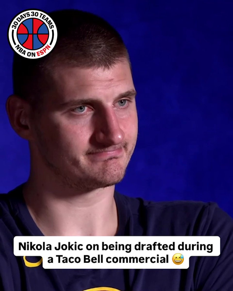 Nikola Jokic on being drafted during a Taco Bell commercial: “They didn’t believe in the fat boy.” 🤣 (via NBA on ESPN)