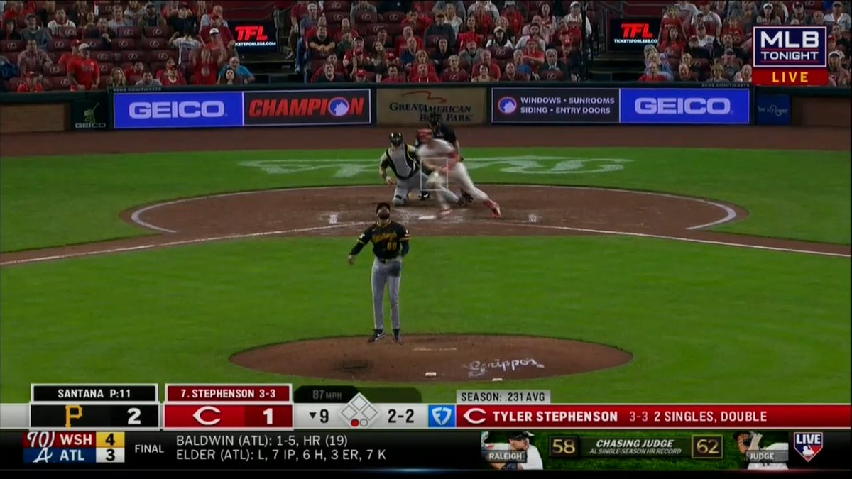 "OH MY GOODNESS, SKYLINE CHILI DOGS FOR EVERYBODY!" Tyler Stephenson's game-tying homer got Adnan Virk, Chris Young and Yonder Alonso FIRED UP!