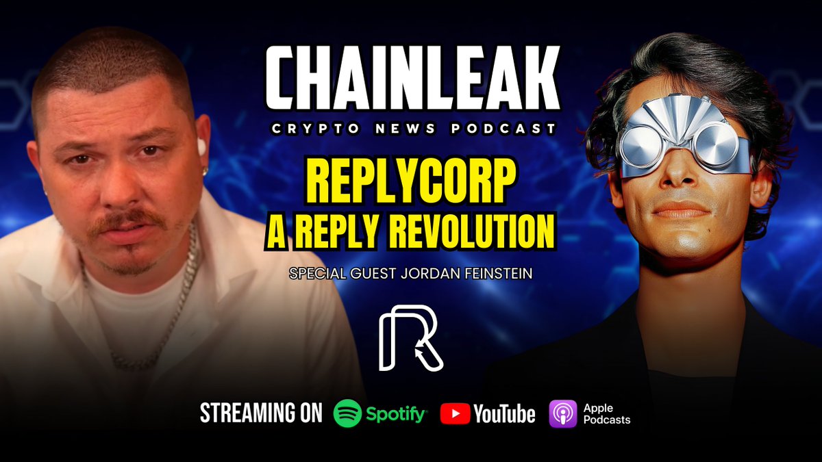 🚨 #ChainLeakPodcast 🎙 ReplyCorp - A Reply Revolution Presented by ReplyCorp 📌 Episode Highlights • Introduction to ReplyCorp • Branded points and loyalty systems • AI-powered reply technology #REPLY $REPLY #ReplyCorpPartner #Podcast