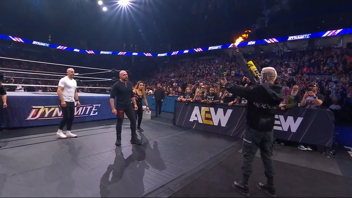 What is wrong with this company? A flame thrower on a wrestling show AGAIN. How long until they use land mines? They’re so unserious that it’s comical.