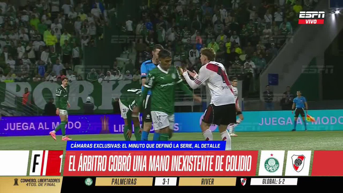 ⚠️🏆 NO FUE MANO DE COLIDIO EN LA JUGADA PREVIA AL PENAL DE PALMEIRAS.