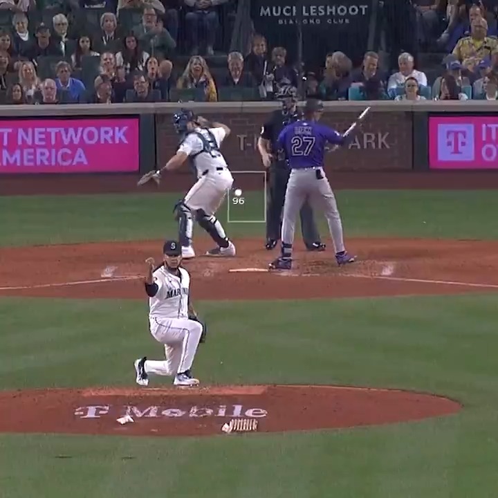 Luis Castillo has 10 strikeouts across 7 innings of 1-hit ball! 🔥