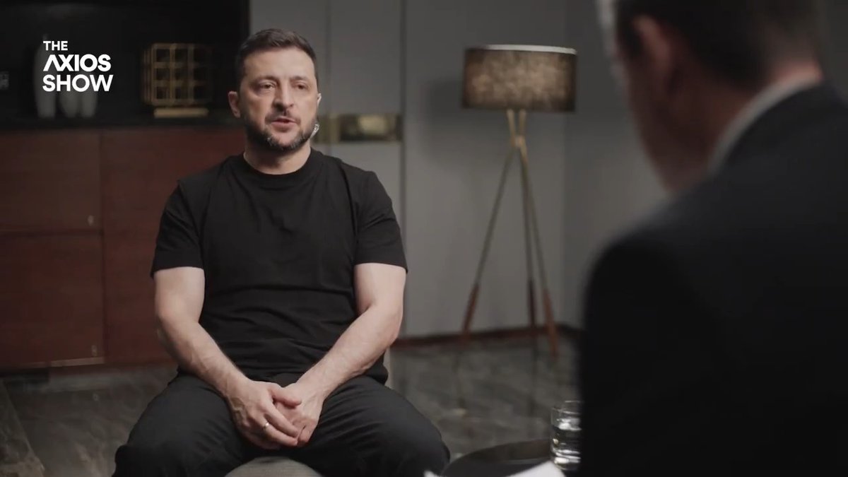 🚨 Ukrainian President Volodymyr Zelensky sends a warning to Russian officials on The Axios Show in an interview w/ Barak Ravid: "They have to know where their bomb shelters are. They need it. If they will not stop the war, they will need it in any case."