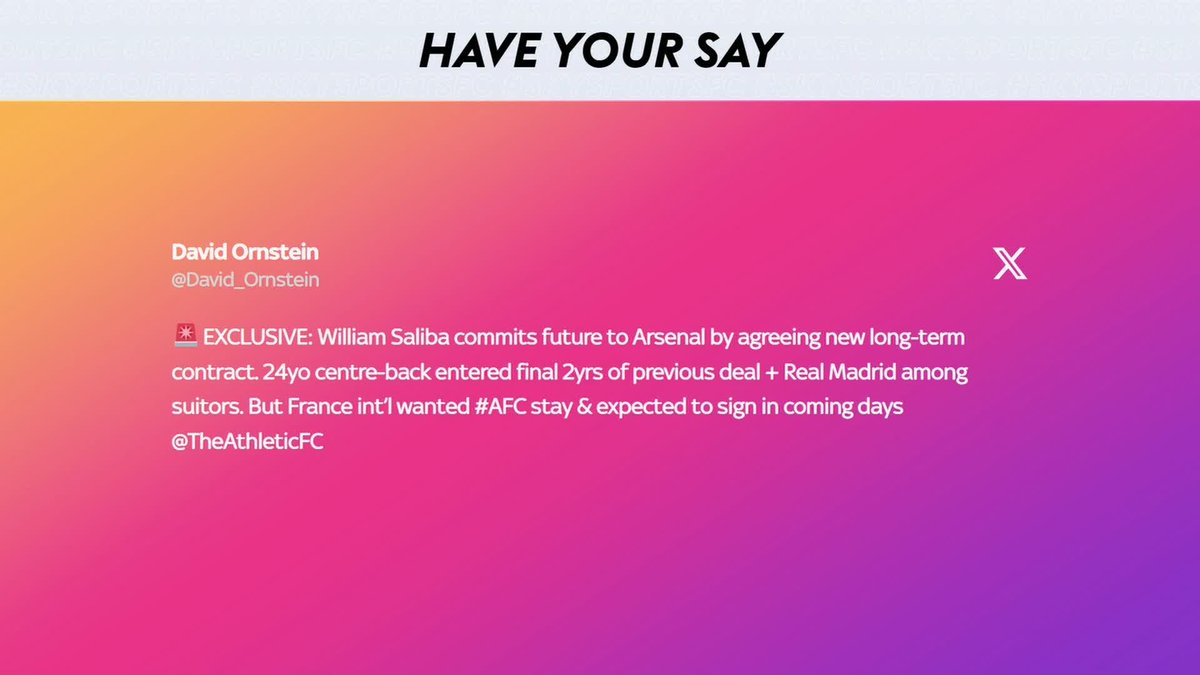 William Saliba has committed to signing a new contract at Arsenal, reports The Athletic's David Ornstein.