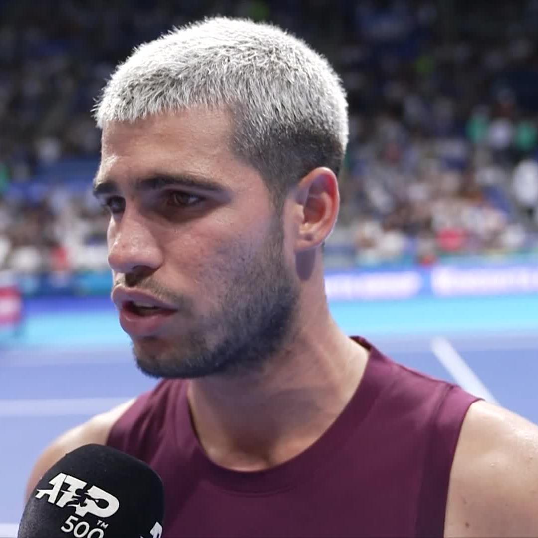 🗣️ “I was scared, I’m not gonna lie. I felt my ankle and it didn’t feel great.” Alcaraz on the first-set injury scare #kinoshitajotennis