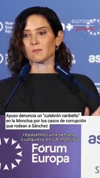 Ayuso denuncia un "culebrón caribeño" en la Moncloa por los casos de corrupción que rodean a Sánchez