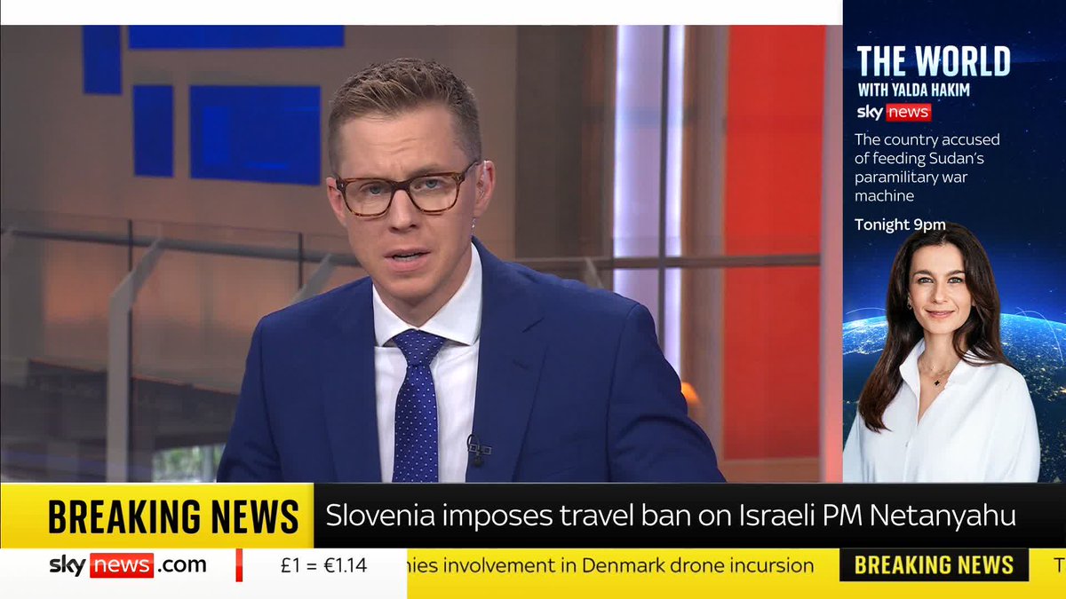 BREAKING: Slovenia imposes travel ban on Israeli Prime Minister Benjamin Netanyahu 📺 Sky 501 and YouTube