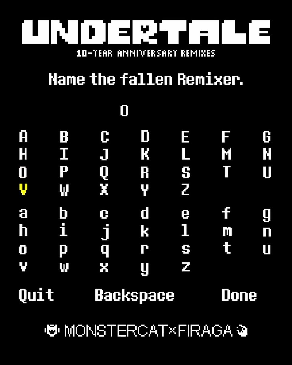 Ready your SOUL… 🔮 Ten remixers have fallen into the Underground to celebrate a decade of Undertale with the 10-Year Anniversary Remix Album, out October 6. 🔥 First up: 1. "Fallen Down" (Øneheart Remix) 💜 A remix that hits you right in the SOUL.
