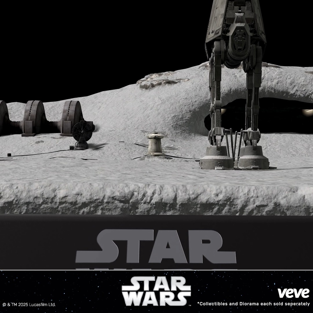 First deployed during the Battle of Hoth, this towering walker crushed defenses with its heavy armor, massive firepower, and unstoppable advance. This digital collectible captures the AT-AT’s iconic silhouette and chilling presence - a symbol of Imperial dominance in the Galactic Civil War. Drops in blind box waitlist format on October 11th at 8am PT.