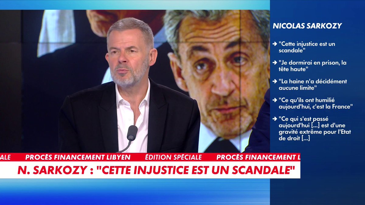 Alors que Nicolas Sarkozy devrait séjourner en prison dans les prochaines semaines, condamné à cinq ans de prison ferme par le tribunal correctionnel de Paris, Éric Naulleau s'indigne : «Qui, honnêtement, ne comprend pas qu'il s'agit d'un acharnement ?», dans #Punchline