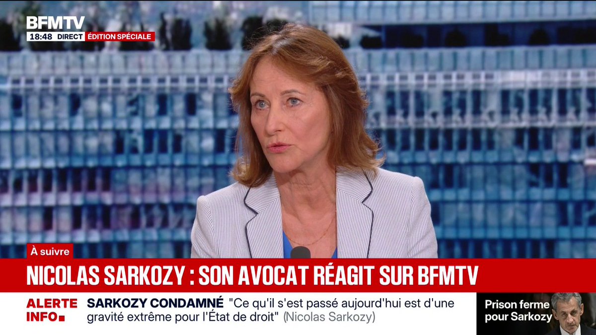 Le message de Ségolène Royal à Nicolas Sarkozy, suite à sa condamnation: "Il y aurait un certain panache à accepter la décision de l'autorité judiciaire"