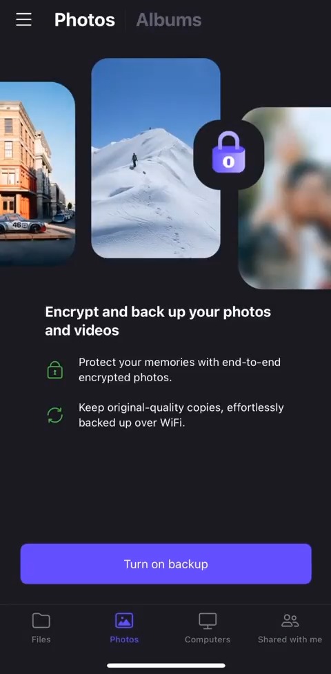 Want Proton Drive to open right where you need it? In the mobile app, pick your default home tab: Files, Photos, Shared with me, or Computers. Find it under Settings → Default home tab.