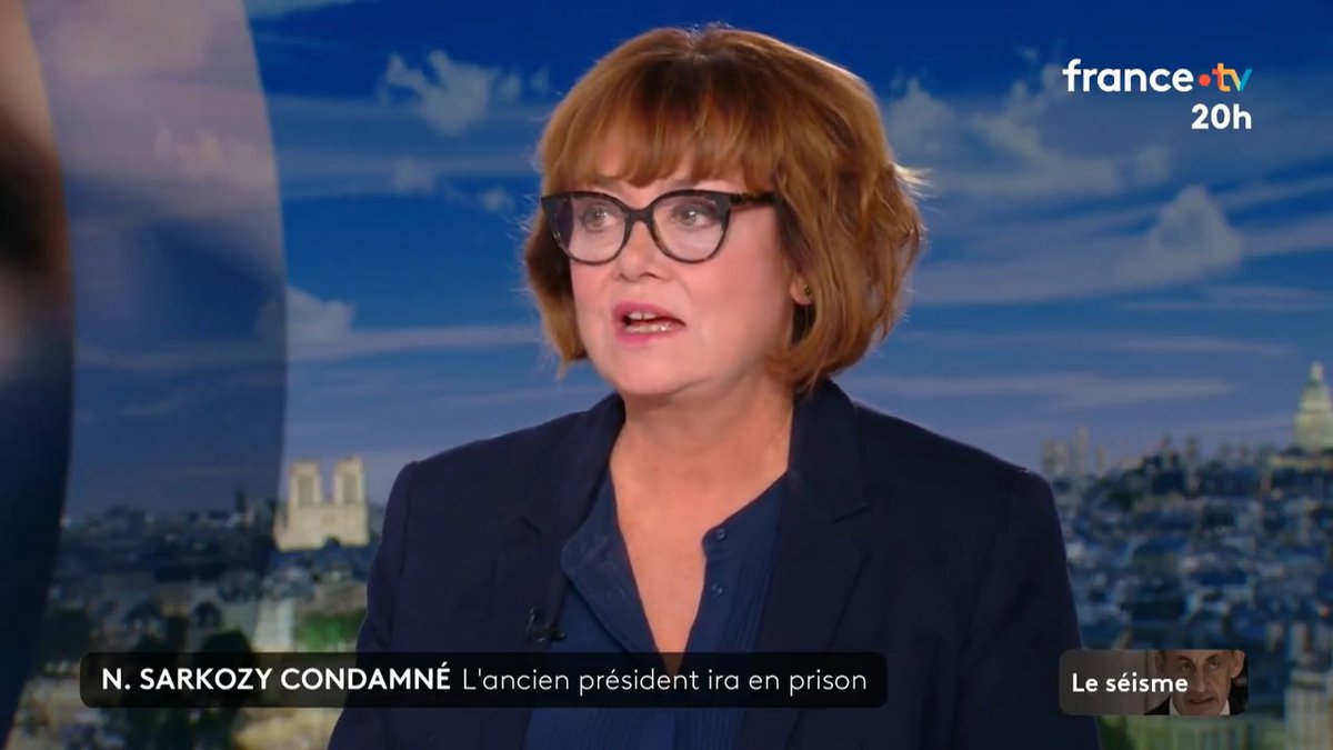 🔴🗣️ "Ce qui est notable, c'est qu'aucun [de ses soutiens] ne s'est lancé dans une critique de la justice" Nathalie Saint-Cricq revient sur le séisme politique de la condamnation de Nicolas Sarkozy. #JT20h