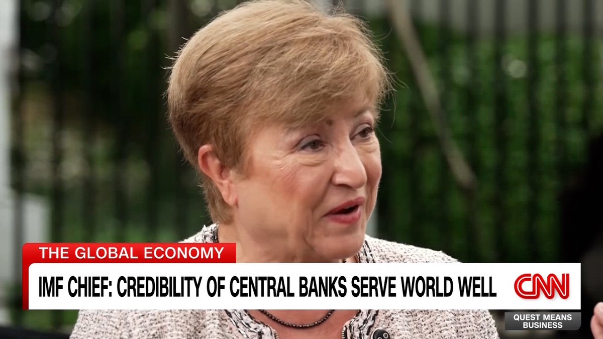 "The Fed is right to look at the balance between inflation that is still going down and the potential of the economy weakening to decide on interest rates." IMF Managing Director Kristalina Georgieva on U.S. interest rates.