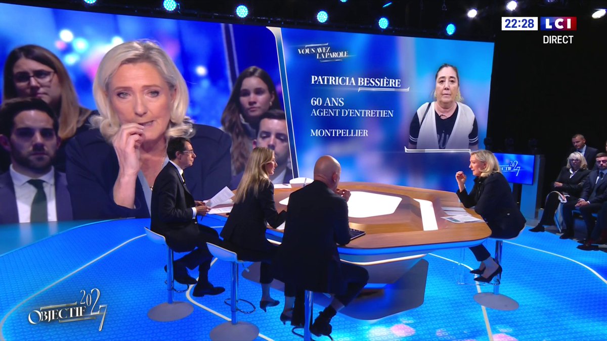 💬 « Je suis pour la suppression de toutes les régularisations de clandestins », exprime Marine Le Pen ▶️ Marine Le Pen invitée d’Objectif 2027 sur LCI