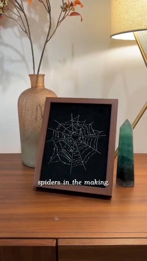 I felt like I was spinning a web when I was making this embroidered art