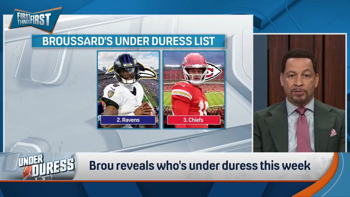 “Forget the tackle that turned the tide. It’ll be the First Things First chip that righted the ship.” Chris Broussard puts the Chiefs, Ravens, and a special guest on the BUD List 👀