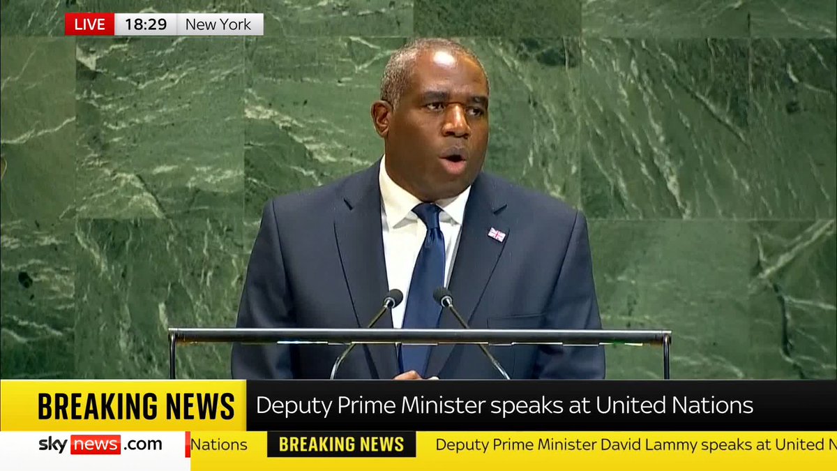 'What is happening in Gaza is indefensible, it is inhumane, it is utterly unjustifiable and it must end now' Deputy PM David Lammy addresses the United Nations General Assembly Watch live: 📺 Sky 501, Virgin 602, Freeview 233