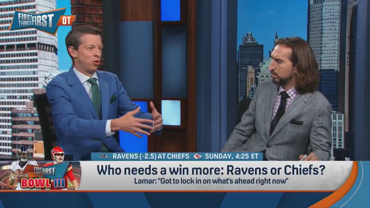 Who needs a win more: Ravens or Chiefs? Danny Parkins shocked the guys with his answer… “1000% objectively the Kansas City Chiefs.”