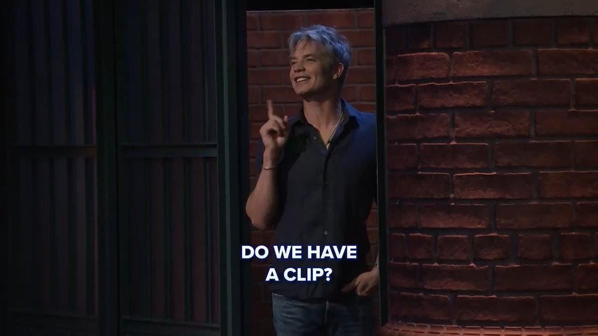 Timothy Olyphant loooves to make an entrance