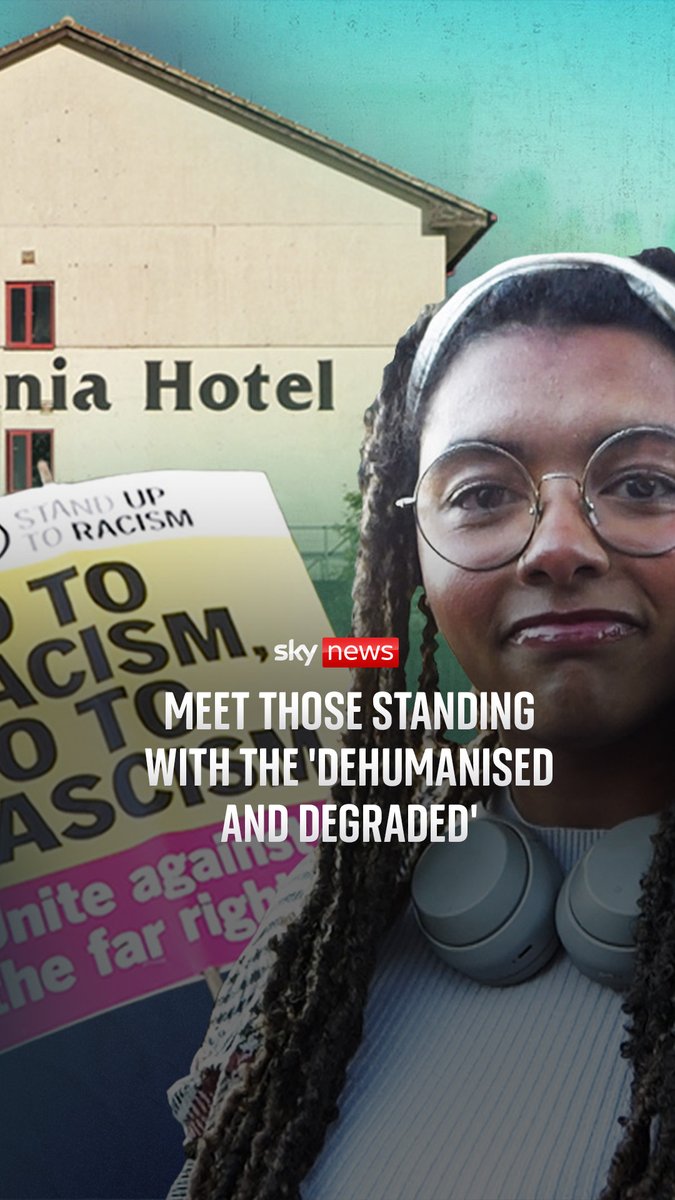 Sky's Katerina Vittozzi speaks to counter-protesters in Leeds who are standing up for asylum seekers outside the Britannia hotel ⬇️ Read more 🔗