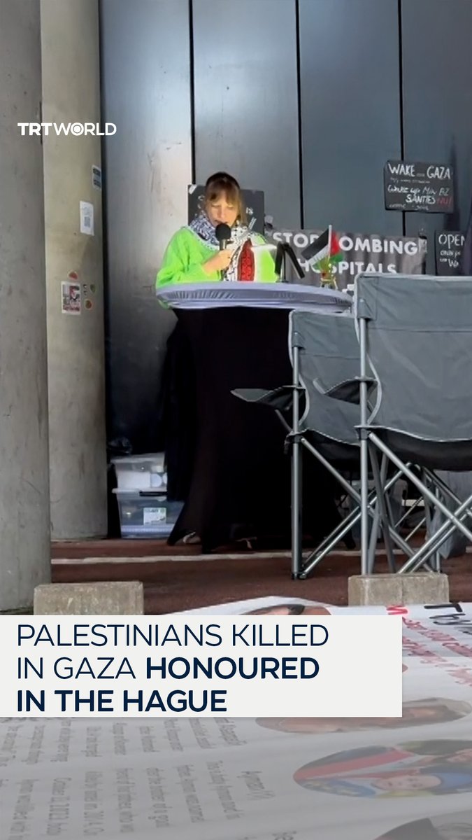 🇳🇱🇵🇸🕊️ FLASH | Les noms et âges de plus de 65 000 Palestiniens assassinés par Israël à Gaza ont été LUS à haute voix pendant 50 JOURS CONSÉCUTIFS devant le ministère des Affaires étrangères à La Haye, aux Pays-Bas.