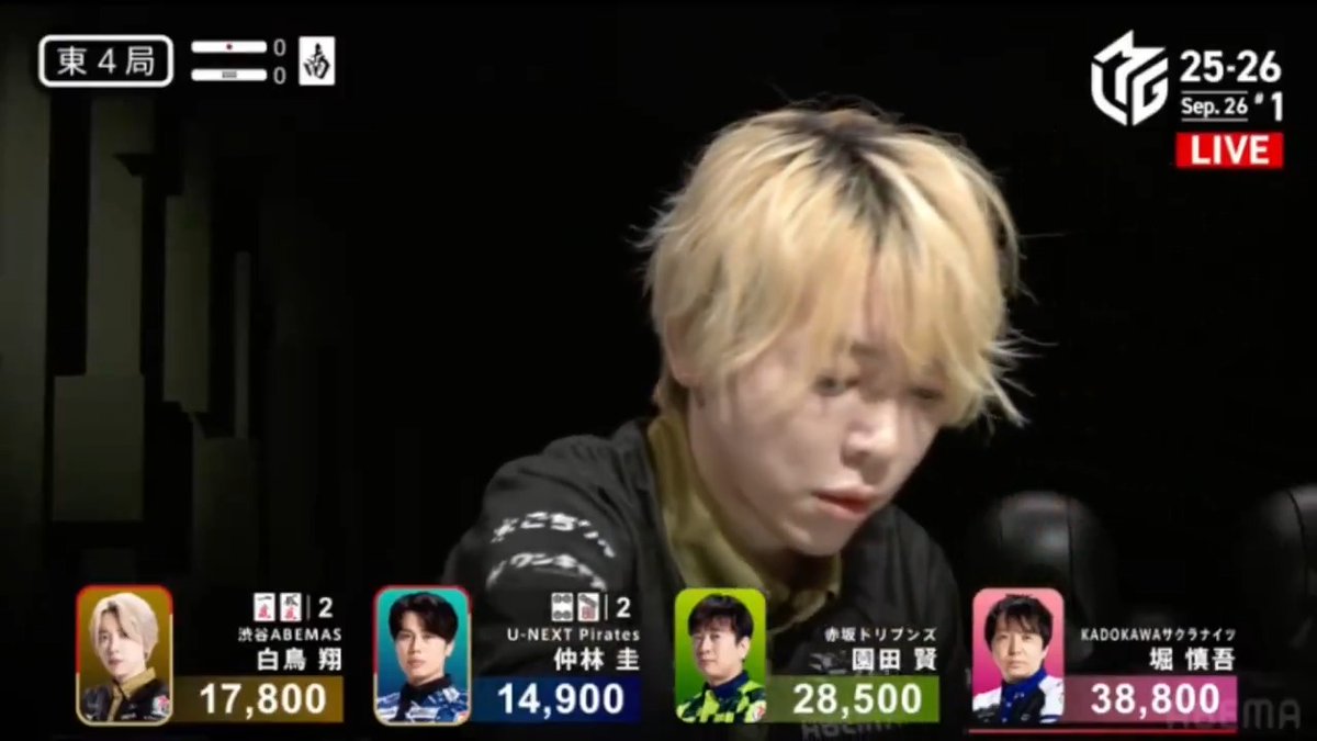 【役満和了速報!】 #渋谷ABEMAS #白鳥翔(白鳥 翔)選手 #四暗刻 和了 🀛🀛🀛🀇🀇赤🀋🀋🀐🀐🀐🀙🀙🀙 🀇ツモ Mリーグ2025-26シーズン 役満2号目が炸裂!!