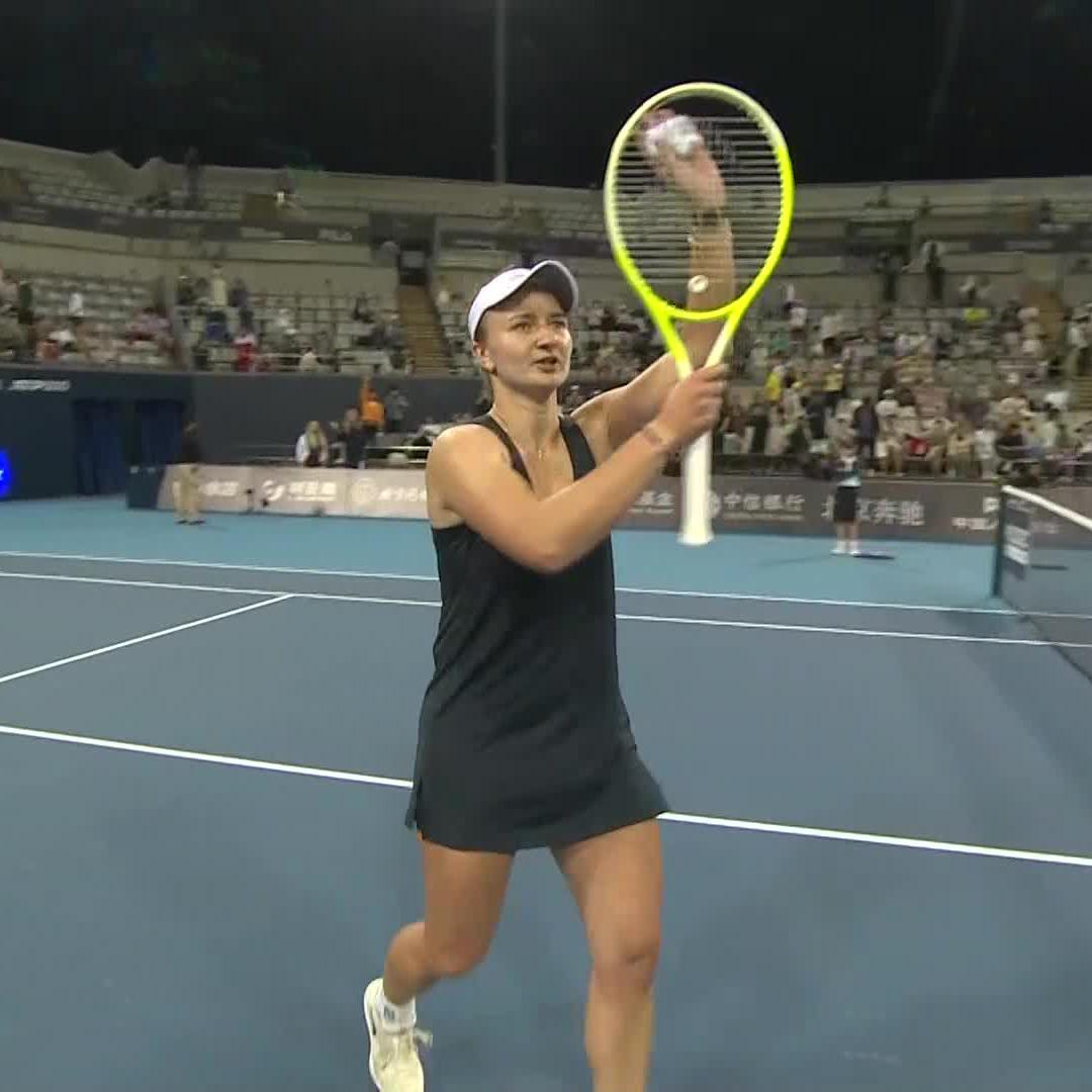 Emphatic win 🙌 Barbora Krejcikova gets it done in straight sets against No. 9 seed Alexandrova 7-5, 6-2. #2025ChinaOpen