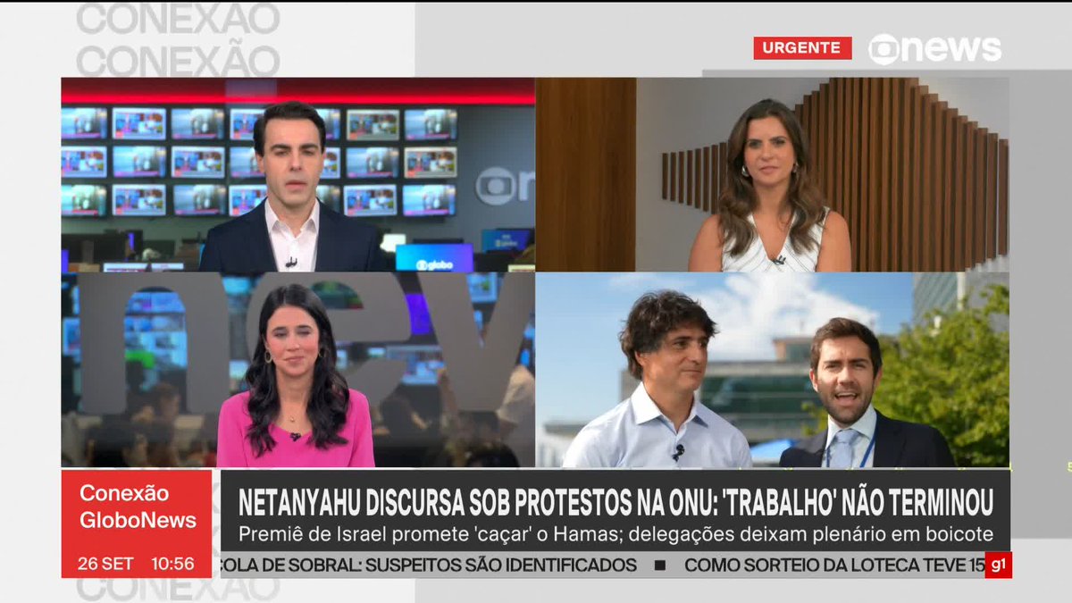 Delegação brasileira usa lenço palestino e deixa o plenário da ONU antes da fala de Netanyahu. Países como Reino Unido, EUA, Itália, França, Espanha e Finlândia tiveram representantes durante o discurso. #ConexãoGloboNews ➡️ Assista à #GloboNews: