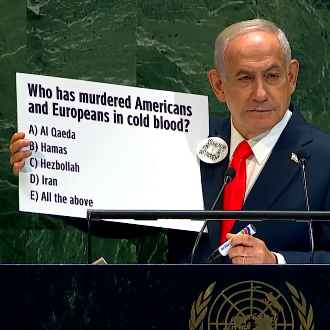 “Raise your hand if you know the answer.” Netanyahu surprises the UN with a ‘pop quiz’.