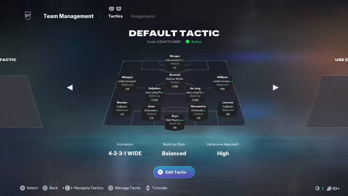 My 4231 (2) Tactic that have taken into the top 10 of the FC Pro Ladder! Code: DZbtKt1LNBBF